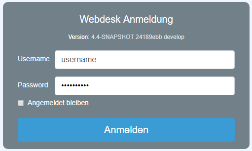 PO_Webdesk Anmeldemaske